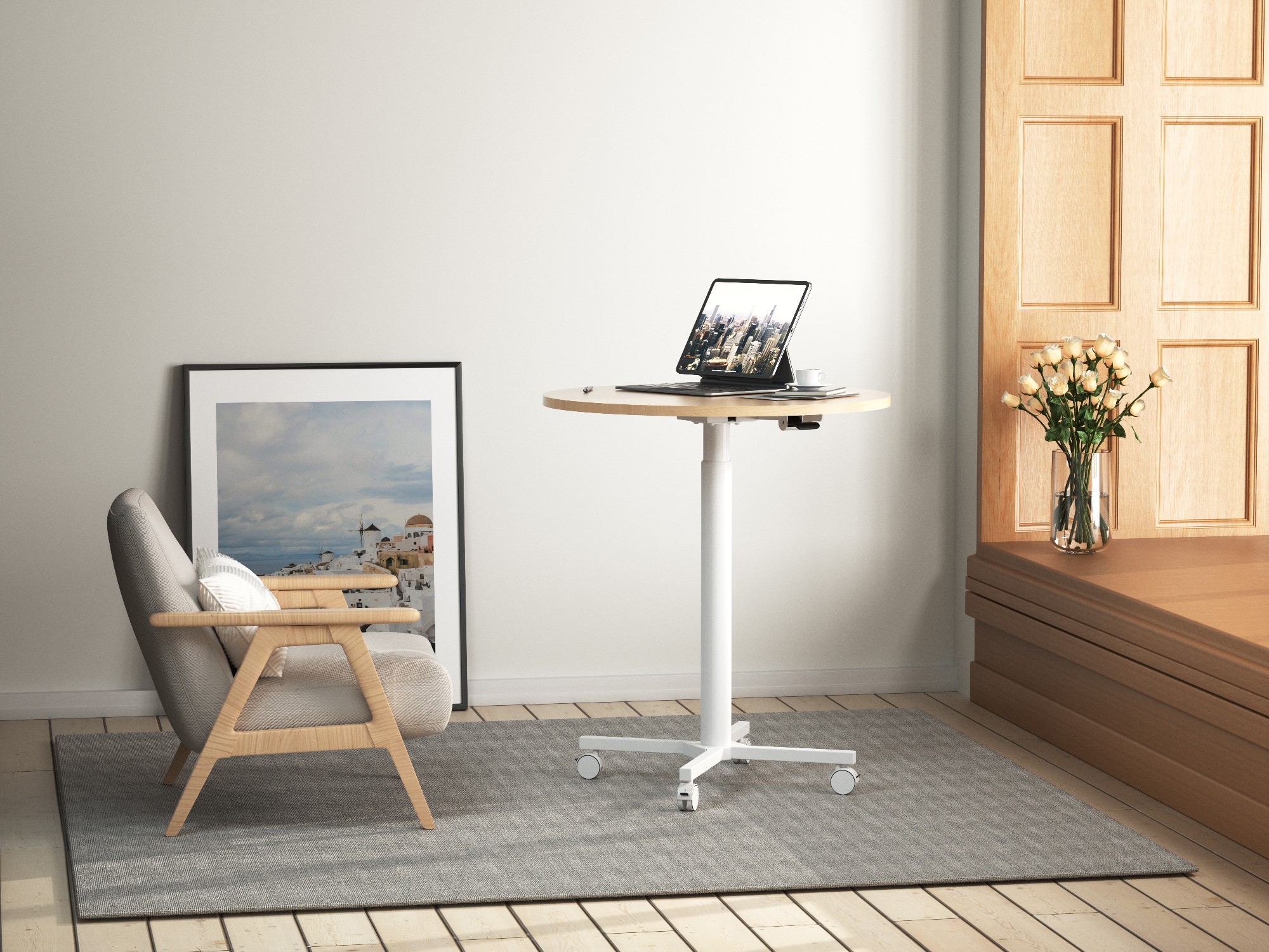 Mobile Single-Leg Pneumatic Table